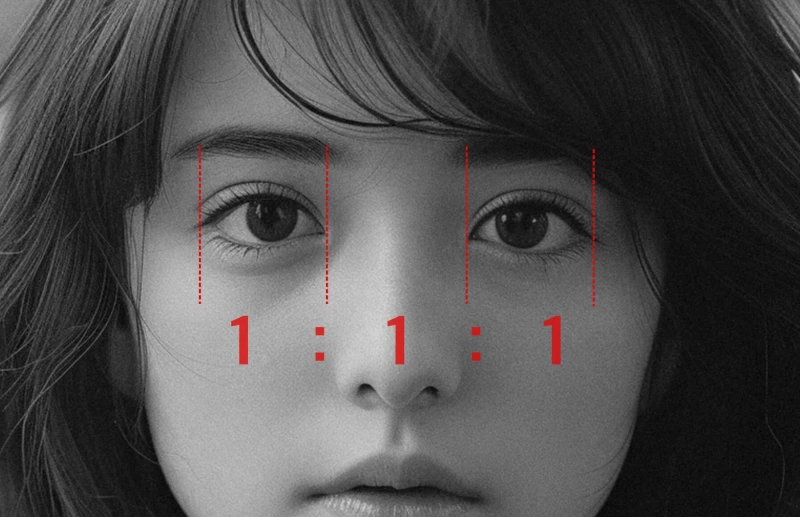 아름다운 눈과 얼굴의 비율