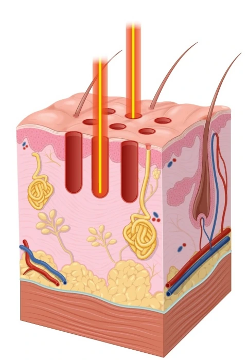 Micro-channels created by fractional laser for drug delivery