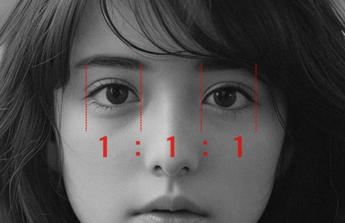 双眼间距、眼宽与内眦间距应遵循1:1:1黄金比例