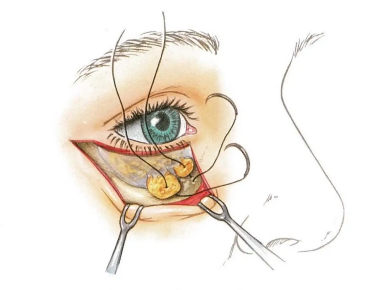 إجراءات عملية تجميل الجفن السفلي
