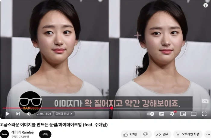 基于眉毛位置的外观变化