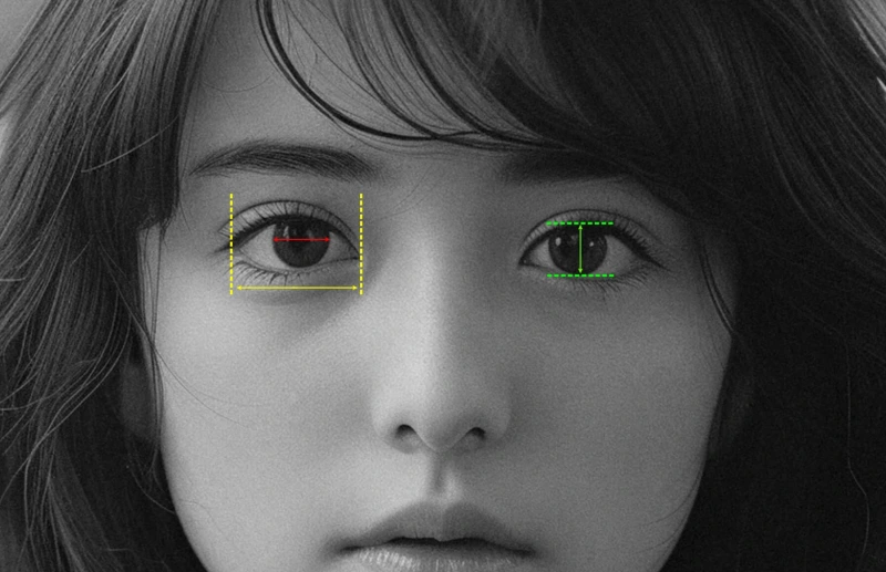 아름다운 눈 가로세로의 비율